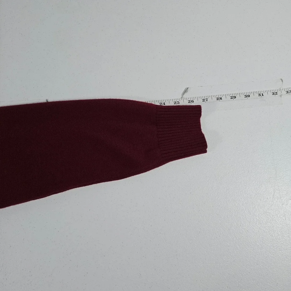 Banana Republic Mens Merino Wool Blend Colorblock Mock Neck Sweater Red Gray L